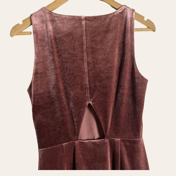 Rebecca Minkoff Tiffany Mauve Velvet Ruffle Hem Sleeveless Sheath Dress Size 4 - Picture 9 of 11